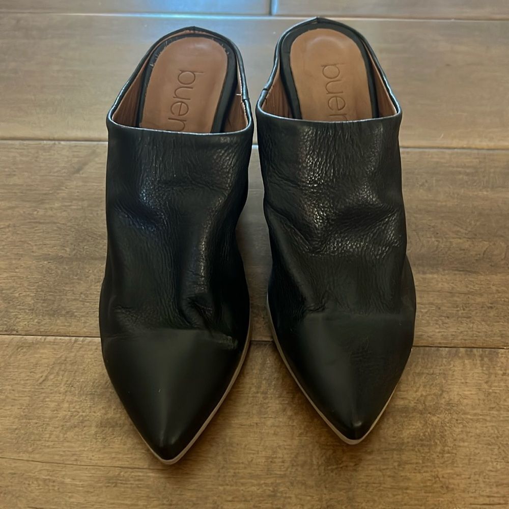 Bueno Avalon Point Toe Mule Black Leather EU 36 US 5.5 NWOB
